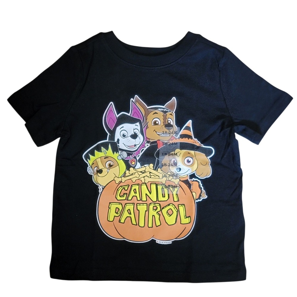Old Navy Paw Patrol Halloween Tshirt Boys‎ Sz 18/24M Black Graphic Tee Crew Neck